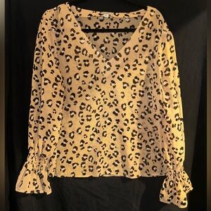 a new day Leopard Print V-Neck Blouse